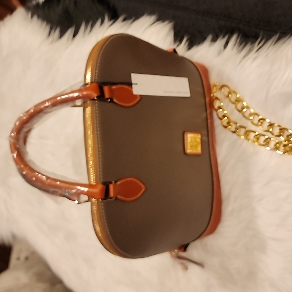 Dooney & Bourke Pebble Leather Satchel, Color Elephant  NWT